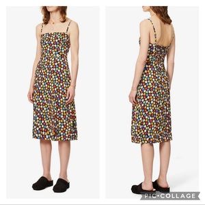 Reformation Afternoon Black Bright Floral Print Midi Sundress Size 6